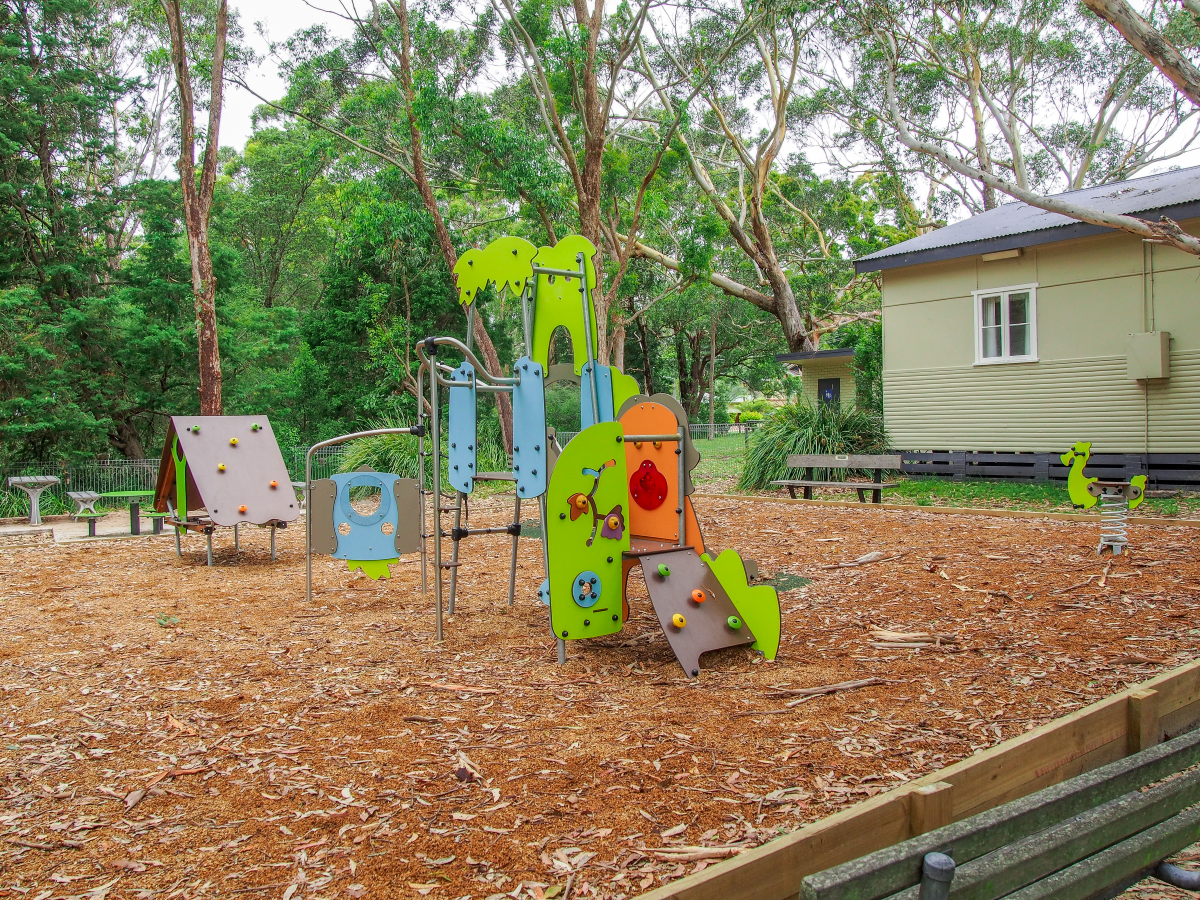 Multi play unit with climbing features at Bateau Bay Playground