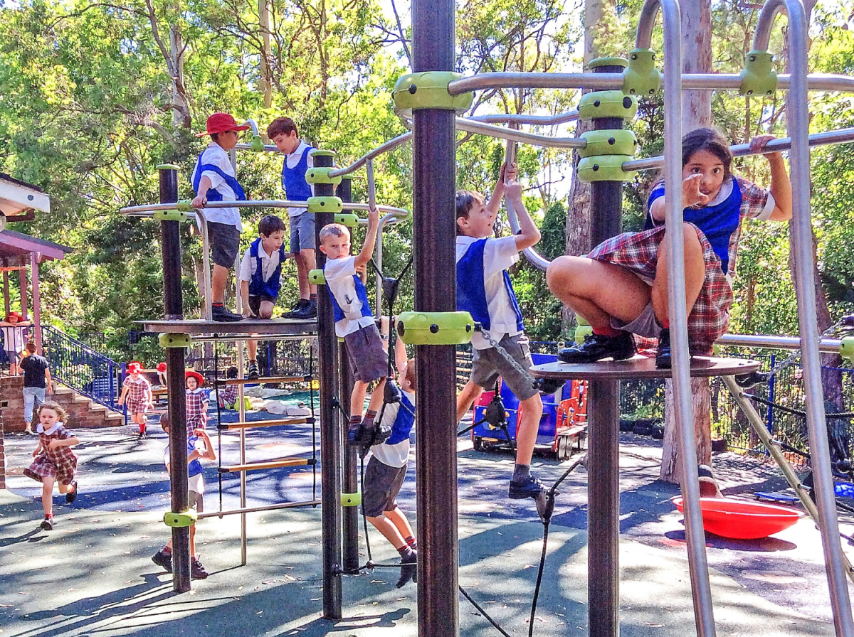 Children on climbing structure at Warrawee Care Center