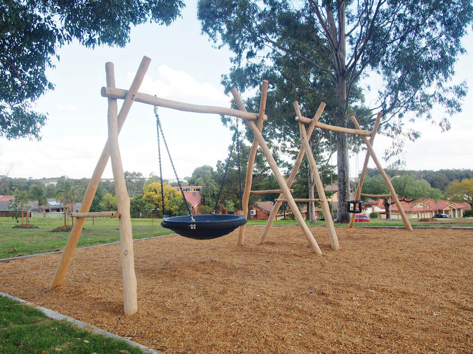 Swing at Castleman Reserve z15-0418 Origin swingset J491 Origin Pod Swing