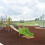 the Sanctuary playground in Fletcher contains Proludic's J2711 Croco (left foreground), and DX-2300F Spinning net (right background)