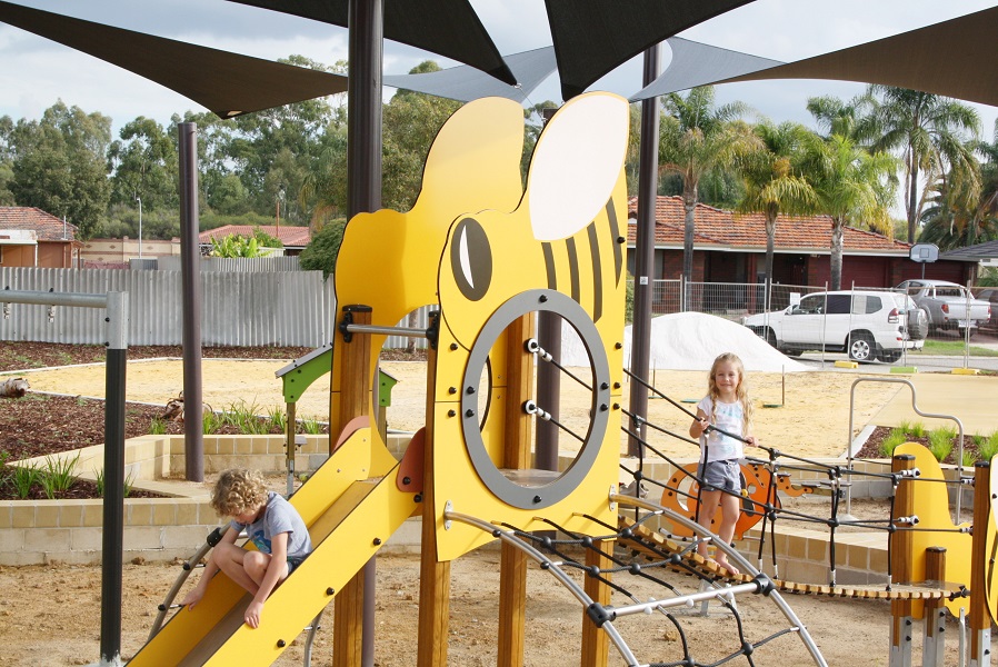 Child playing on a slide at Bromley Street Reserve Playground