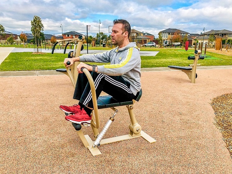 Rowing machine at Berwick Springs Outdoor Fitness