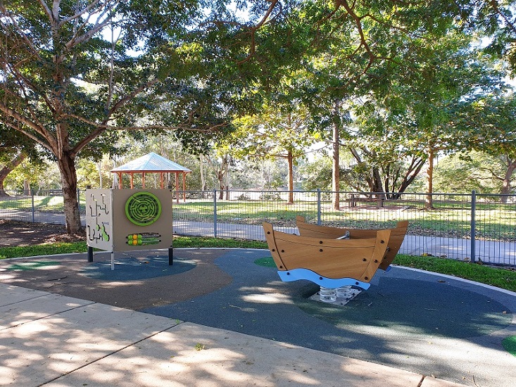 Boat Springer at Aplins Weir Rotary Park inclusive playground