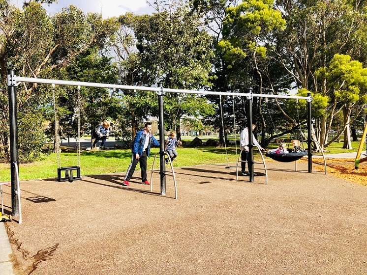 Swing set at Buchanan Park Playground