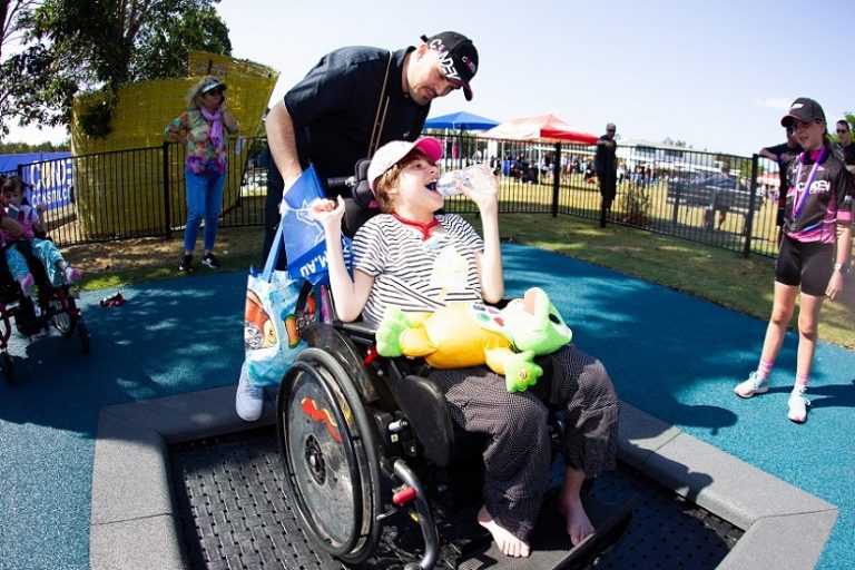 ‘Jumping for joy’ on the Proludic Inclusive Trampoline