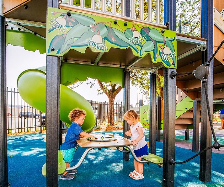 Child playing at Wolseley Park Inclusive Playground