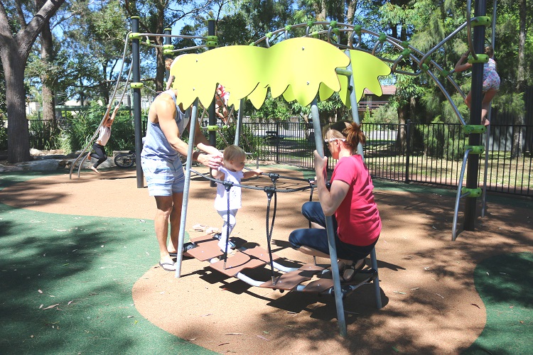 tree bridge at Frank Beckman Playground