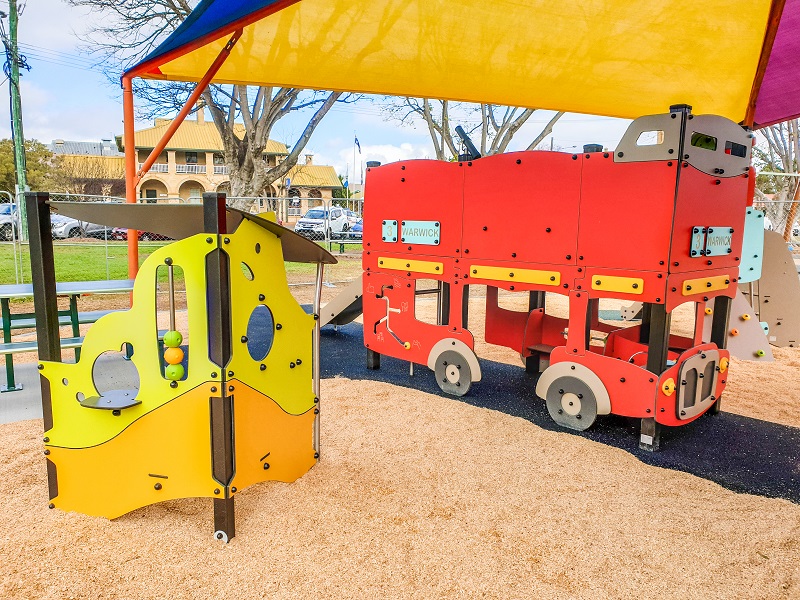 Decker bus at Leslie Park Junior Playground