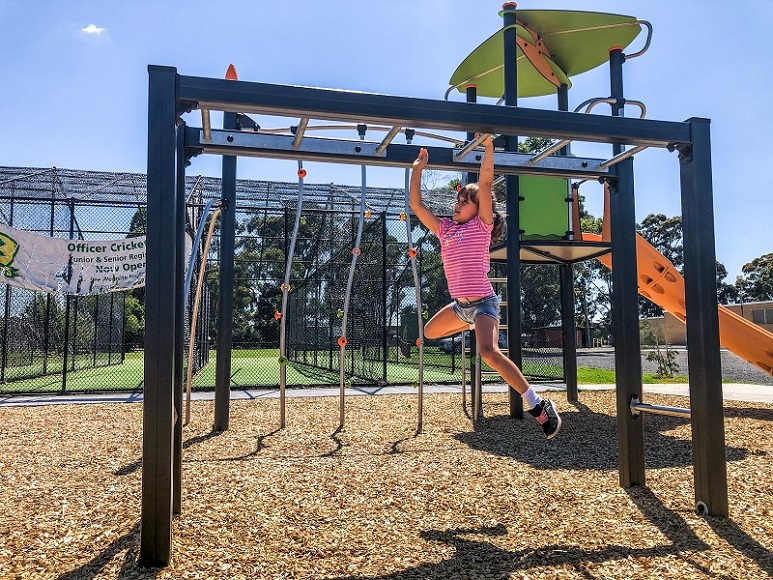 Child playing at Officer Recreation Reserve