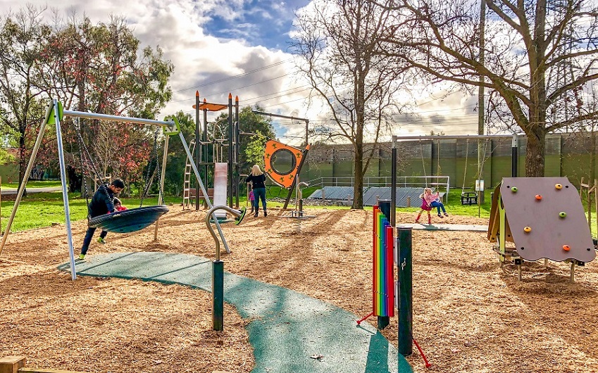 Child playing at Rialto Reserve Playground