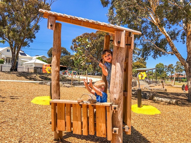 Play house at Sheils Reserve Themed Playground
