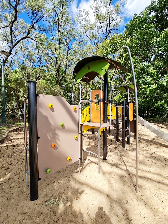 Multiplay climbing wall at Hillside Park Playground