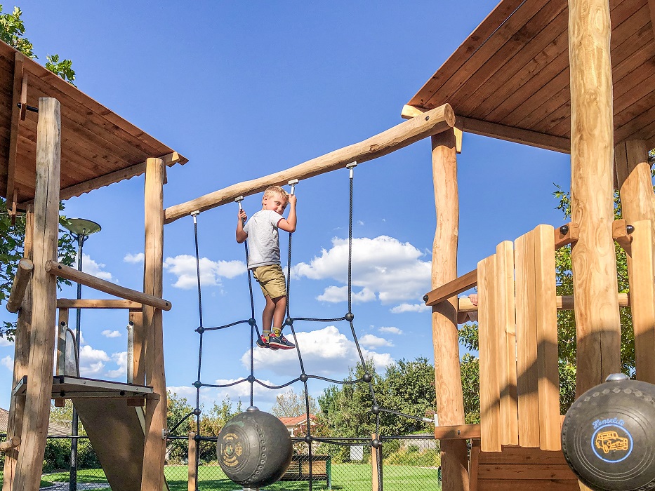 timber playground equipment at Serrell Street Reserve Playground