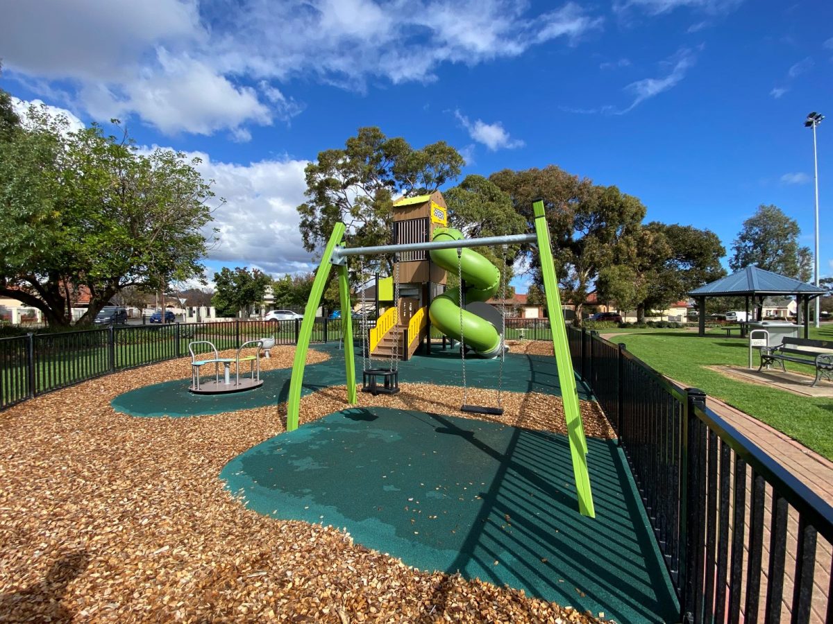 Swing set at Weigall Oval Playground, West Torrens