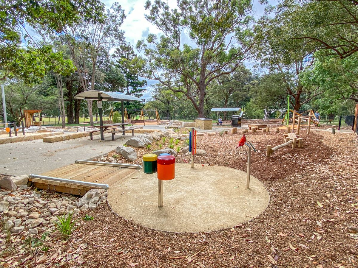 Musical play area at Queen Elizabeth Park Playground