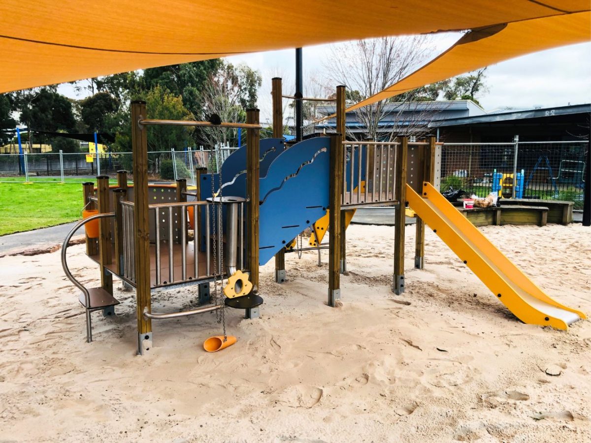 Sand play equipment in school playground