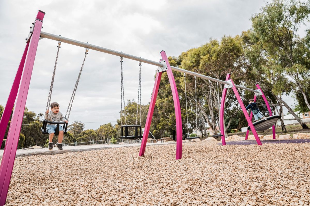 CC Hood Reserve pink swing set