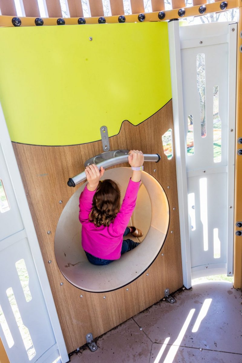 Tube slide in Play Tower